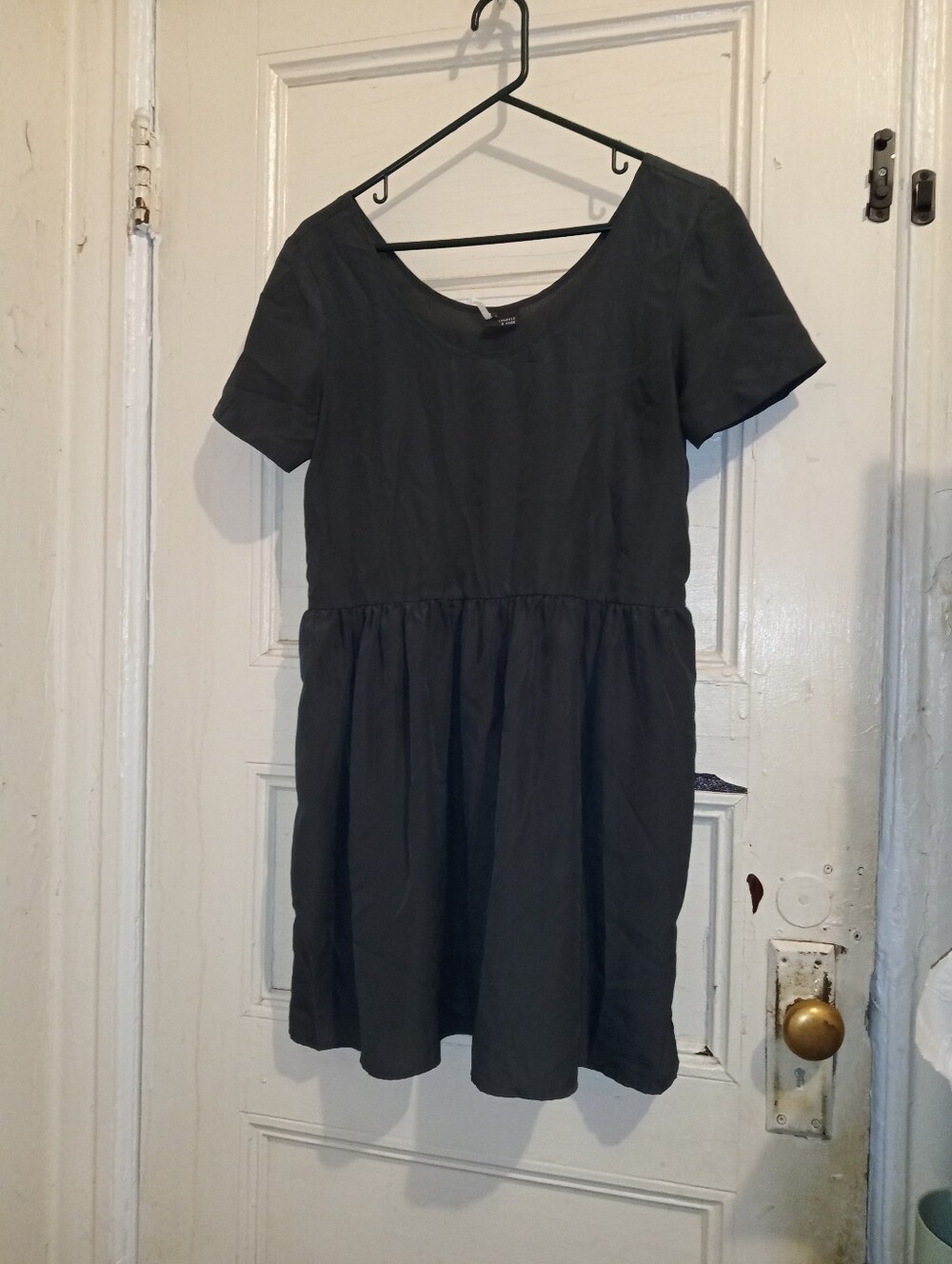 Sparkle & Fade Black Short Sleeve Scoop Neck Mini Dress